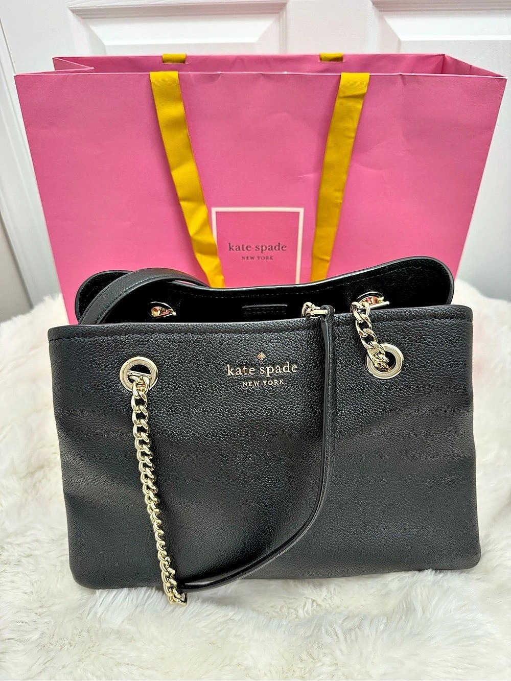 Pre-loved Kate Spade Black Leather Shoulder Tote